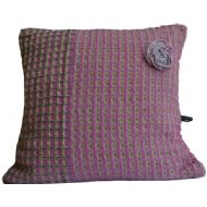 Pink, Pale Lime and Navy Cushion